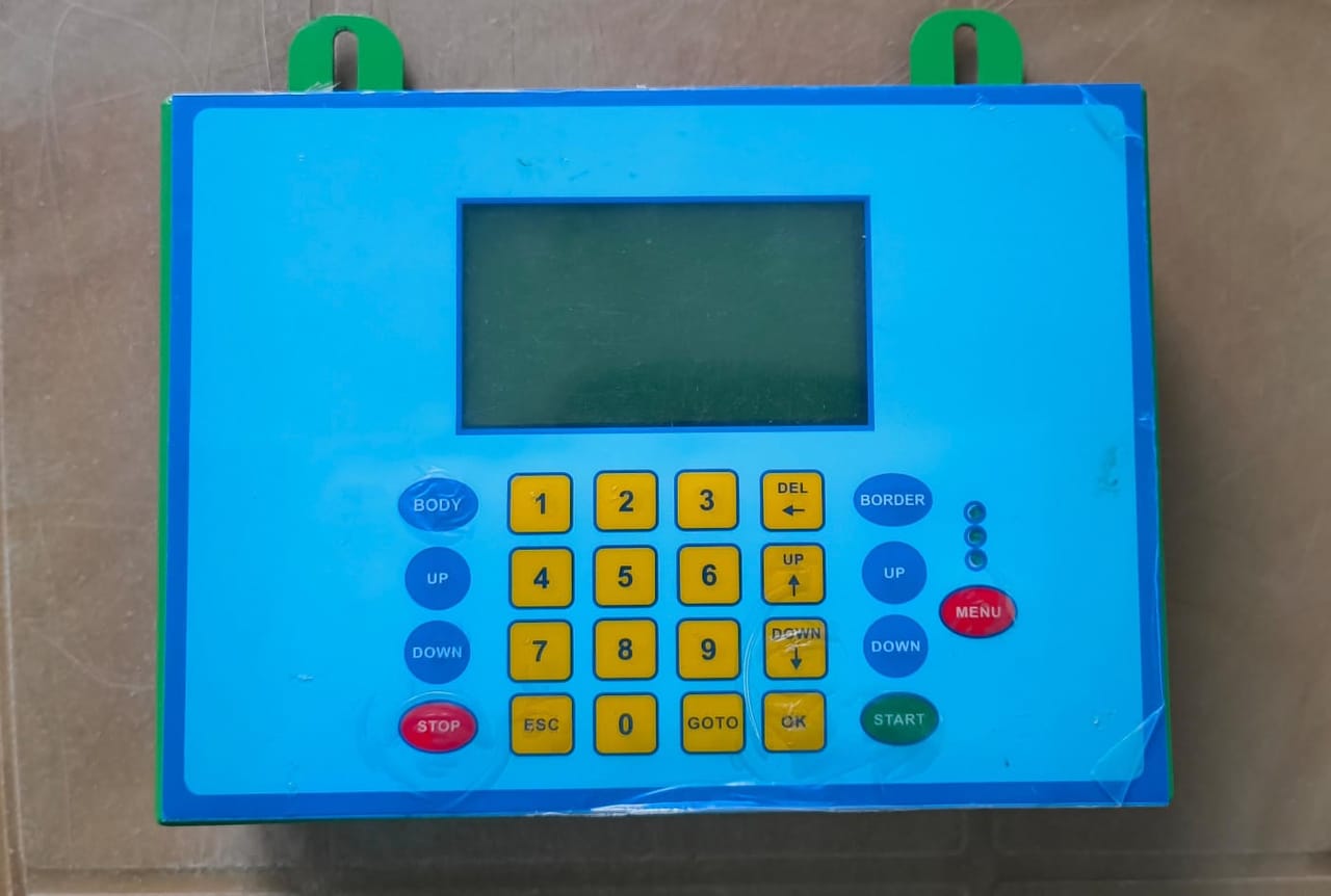eJacq operator panel with numeric keypad, body and border controls and an LCD display